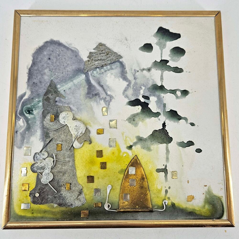Hand made MCM Mid Century Modern Italy Tile Wall Plaque decor signed